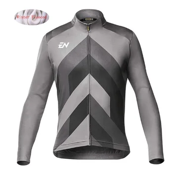 2021 Zimné thermal fleece Cyklistické Oblečenie Upozorniť mužov Jersey Sako na koni bike MTB oblečenie Náprsníkové Nohavice nastaviť ENCYMO