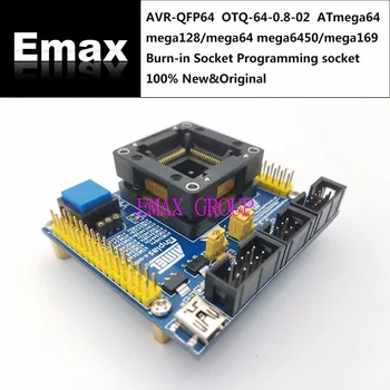 AVR-QFP64 OTQ-64-0.8-02 ATmega64 mega128/mega64 mega6450/mega169 Burn-in Zásuvka Programovanie zásuvky sídlo Test Zásuvky skúšobnom zariadení