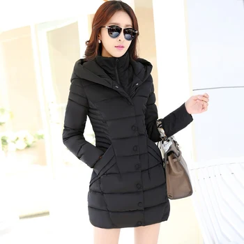 2020 Špeciálnej bavlny ženy zimné kórejská verzia long-odseku zahusťovanie -čalúnená veľké veľkosti Slim bežné bunda