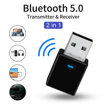 1pcs 2-v-1, USB, Bluetooth Vysielač Auto Prijímač Bezdrôtovej Bluetooth 5.0 Adaptér Adaptér Bezdrôtovej siete Automobilovej Elektroniky Príslušenstvo