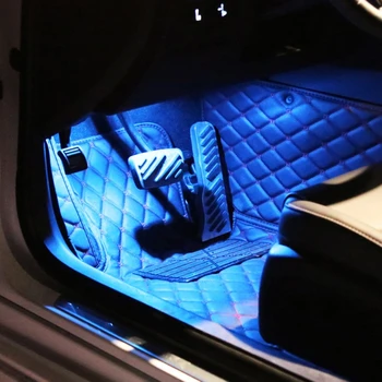 4X 72LED RGB Interiéru Vozidla Atmosféru Svetla Strip Baru Bluetooth Ovládanie Hudby APP R3MD