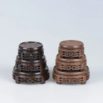 Wenge a eben pražec vzor drevený základ kanvica kameň bonsai starožitné váza kruhovú základňu podpory