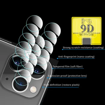 2-v-1 Všetky 9D Objektív Fotoaparátu Sklo Pre iPhone 11 Pro Max 7 8 Plus Tvrdeného Skla Pre iPhone 11 Pro MAX 8 7 XS XR X Kryt Prípade Sklo