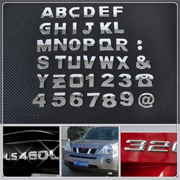 Auto DIY Písmeno Abecedy číslo Nálepky s Logom pre Nissan Altima 370Z Xmotion X-Trail Qashqai NISS LIVINA MARCA X-TRAIL