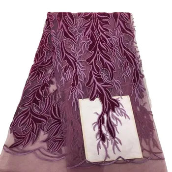 Čierne Moderné Oka textílie, Čipky s kvetinový vzor 5 metrov Afriky špeciálne Tylu Čipky Textílie pre elegantné šaty A385-2