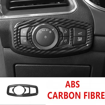 ABS Uhlíkových Vlákien Pre Ford Edge -2017 2018 Auto Styling Príslušenstvo Auto Hmlové Svetlo lampy nastavenie Spínača Kryt Výbava nálepky