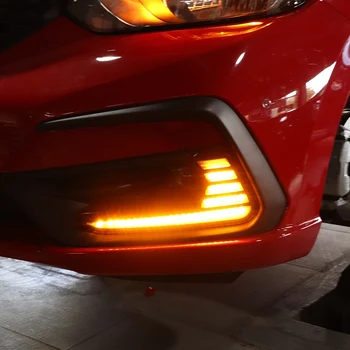 Auto LED Svetlá pre Denné svietenie DRL Zase Signál Hmlové Svetlá Dual-Farba na Honda Fit 2020-2021