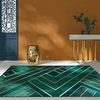 Nové luxusné tmavo zelená zlatá niť, koberec, obývacia izba, spálňa bezpečnosť non-slip posteli koberec domácnosti miestnosti dekorácie produkty