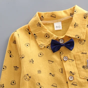Na jeseň roku 2019 Baby Chlapci Oblečenie Nastaviť 2Long Rukáv Gentleman Vyhovovali Chlapcov Roztomilý Fľaša Vzor Dresov+Nohavice Deti Vyhovuje Deti Oblečenie