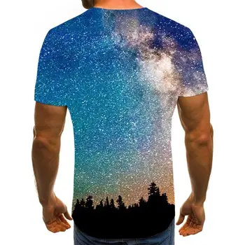 2020 nové módne pánske T-shirt krásne hviezdne nebo topy 3D vytlačené krátkym rukávom letné kolo krku tričko moderný streetwear
