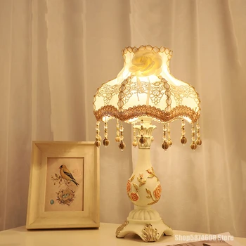 Európska Živice Textílie stolná Lampa Modernom štýle Art Deco LED Spálňa, Nočné Lampy, Obývacia Izba Dekorácie Štúdia Domáce Osvetlenie stolná Lampa