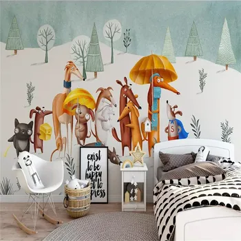 Vlastné 3D fotografie tapety cartoon šteňa osobnosti detí izba papier pozadí steny nástenná maľba domáce dekorácie