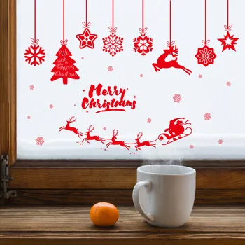 Vianočné Okno Nálepky strom Snowflake Sklo Nálepky Vianoce, Vianočné Dekorácie pre Domov Natal Nový Rok Darček Noel doprava zadarmo