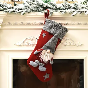 Nový Rok Vianočná Pančucha Vrece Vianočný Darček Candy Bag Vianočné Dekorácie pre Domov Ponožky Vianočný Strom Decor Osadenie Darčeková Taška