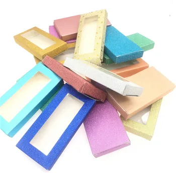 Riasy Obaly Boxy Väčšinu Multi Color Obdĺžnik Tvar, Lesk Papiera Oko Lash Balenie Box Veľkoobchod