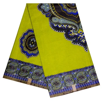 Africké Textílie Nový Príchod Nigéria Naozajstný Vosk Afriky Žltá Bavlna Vosk Tlač Textílie Pre Šaty 6Yards