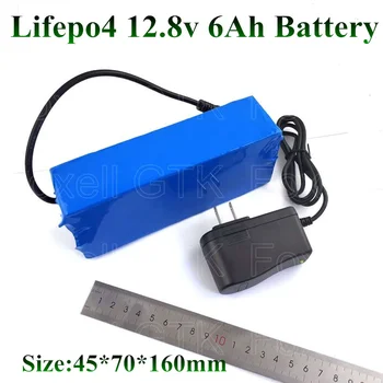 1pcs Lifepo4 12v 6Ah batérie 4s 12.8 v 13v lifepo4 3.2 v BMS 10A pre externý blesk, Led svetlo hračka + 14.6 v 1A Nabíjačka