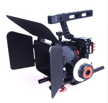 Zliatina hliníka Vreckový Fotoaparát Podpora Videa Auta Klietky Set s Zameriavajú Matný Box Pre Sony A7S A7 A7R A7RII A7SII GH4