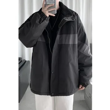 2020 zimné plus velvet hrubé náradie bavlnená bunda pánske príliv značky trend kórejská verzia pekný ulici čierne šaty Na Predaj