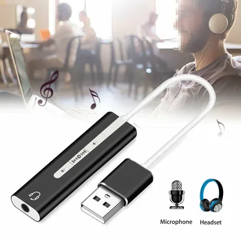 USB na 3,5 mm Jack pre Slúchadlá, Externý Stereo Audio Zvukové Karty Adaptéra Konvertor
