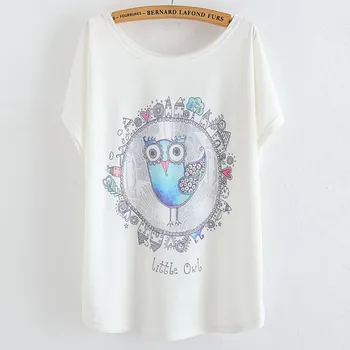 2019 najpredávanejších Letné Módy Harajuku Krátke Batwing Rukáv O-krku Tees Ženy Topy Zvierat Vytlačené Príležitostné Voľné Veľkosť T-shirt