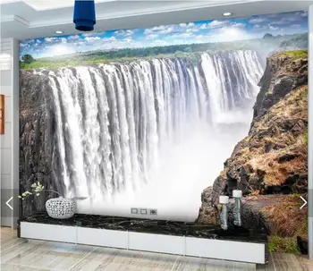3D Lesa Vodopád nástenná maľba na Stenu Lístkov pre Steny, Tapety Prírody Plátno HD Foto Tapety na plochu Kontakt, Papierové Dekorácie nástenná maľba