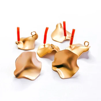 Aurous Zlatá Farba Á Stud Náušnice Diy Materiál Konektory Linker Eardrop Príslušenstvo Šperky, Prívesky Komponent 6pcs