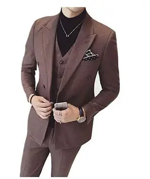 2020 Kostým Homme Najnovší Dizajn Muži Obleky Slim Fit Terno Masculino na Mieru Vrchol Klope Plus Veľkosť Tuxedos Muži Obleky pre Svadbu