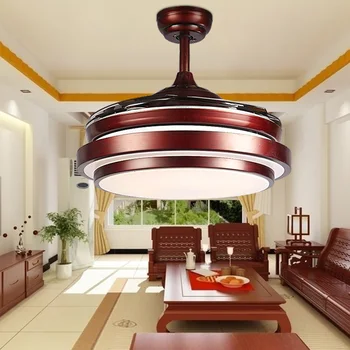 Stropné ventilátory lampa 42 palcov 108 cm LED obývacia izba stropné svietidlo 85-265V hnedé Stmievanie diaľkové ovládanie zdarma nakupovanie stropný ventilátor