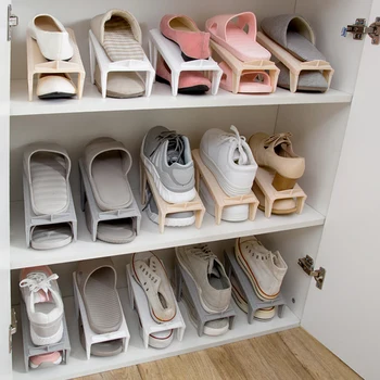 Poschodové obuvi úložný stojan doma domácnosť z plastov jednoduchý držiak úspora priestoru držiteľ obývacia izba obuvi úložný stojan