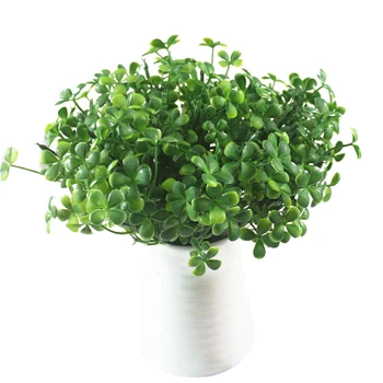 -Simulácia-Rastlina Papradie Umelých Rastlín DIY Four Leaf Clover Umelé Zelene Falošné Rastlín pre Domáce