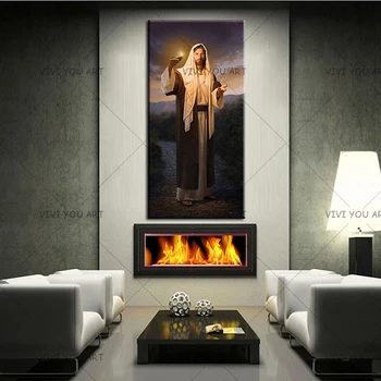 Slávny Handmade Ježiš olejomaľba na plátne umenie domov výzdoba kostola wall art obraz obývacia izba dekor maľovanie