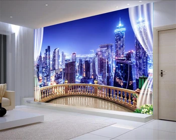 Beibehang 3D Tapety 3D Moderné Mesto Krajiny nástenná maľba Obývacia Izba, Spálňa, TV joj, nástenné Maľby foto tapety na steny 3 d