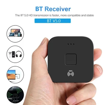 WB11 Bluetooth 5.0 Prijímač Bezdrôtovej Audio Prijímač, Adaptér APT-X NFC CVC6.0 s Mikrofónom AUX Out, Pre Slúchadlá Reproduktor Auto
