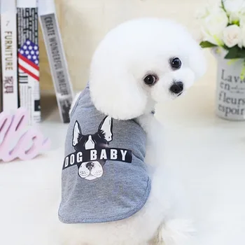 PUOUPUOU Roztomilý Priedušná Psa Oblečenie Letné Pet Oblečenie T-tričko, Vesta pre Malé a Stredné Psy Oblečenie Bavlna Šteňa Vyhovuje XS-2XL