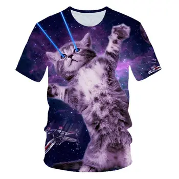 2020 nové T-shirt dámske mačka fajčenie vytlačené dámske tričko s Kapucňou, dámske krátky rukáv top o-neck T-shirt deti
