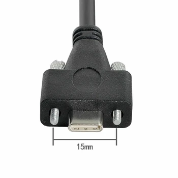 USB 3.0 Typ-A Samec na USB 3.1 Typ-C Muž Dátový Kábel Panel Namontujte Skrutku Zamykanie USB Typu C 3.1 Gen 1 Kábel