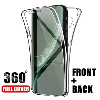 360 Dvojitý Silikónový Telefón Puzdro Pre Samsung Galaxy S20 Ultra S10 S9 S8 Plus S7 Okraji A51 A71 Poznámka 10 Pro 9 8 5 A10 A30 A40 A50 A70