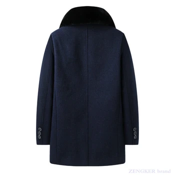 Zimné hrubé nové pánske plus tuku plus veľkosť klope plus vlnené vlnené kabát muž tuku vlnené kabát muž 130kg7xl
