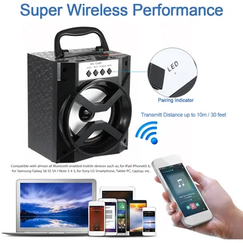 Bezdrôtový Bluetooth Reproduktor Multimediálny Mobilný Reproduktor, USB, FM Rádio, 3,5 mm Reproduktorov Subwoofer s TF Card Slot pre Smartphony