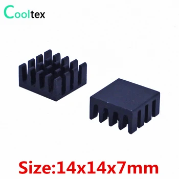 (500pcs/lot) 14x14x7mm Hliníkový chladič Lisovaných chladiča radiátor pre Elektronické IC chip RAM