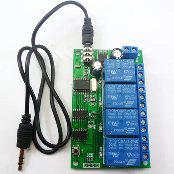 AD22B04 DC 12V 4ch MT8870 DTMF Tónov Signál Dekodér Telefón Hlasové Diaľkové Ovládanie spínací Modul pre LED Motor Smart Home