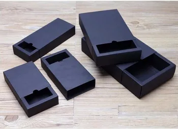 Black obaly kartónové krabice Biele balenie darčeka Hnedého papiera zásuvkové boxy darčeková krabica