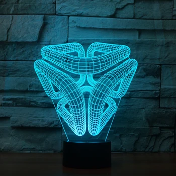 7 Farby Moderný Dizajn Nočného Led Abstraktný Obraz 3D Usb Novinka Ilúzie Luminarias Stolná Lampa Dieťa Domov Posteli Dekor