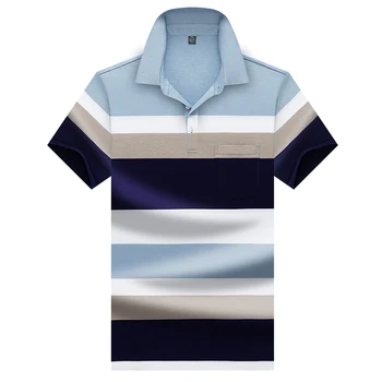 Hollirtiger Slim Fit 2020 pánske Polo Tričko Vrecku Bežné Krátky Rukáv Široké Pruhy Tee Tričko Oblečenie Camisas Polo Hombre