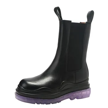 Super Nový Produkt Zhongtong dámske Topánky Chelsea Boots Non-slip Hrubé Dno Motocykel Topánky Dážď Topánky Hot Predaj