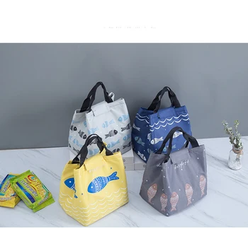 2020 Ryby Vzor Prenosné Tepelné Obed Tašky pre ženy & mužov Izolované Piknik chladnejšie taška Nepremokavé Obed Box vrece pre deti