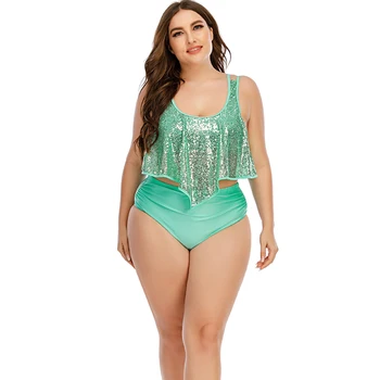 Super Veľké Veľkosti, 10XL Bikini 2021 Plavky Ženy Vysoký Pás Sexy Plavky Tankini Hot Prehrabať Bikini Set Plus Veľkosť plavky