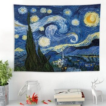 Nástenné Gobelíny Visí Abstraktnej Maľbe Deka Prehoz Cez Posteľ Obrus Tlač Van Gogh Wall Art Koberec Predaja Design Pattern Typ