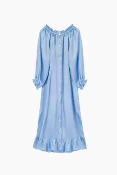 Ženy, Svadobné Bathgowns Svetlo Modrá Spánku Miznúť Ramenný Noc Rúcha Lingeries Žena Domáce Oblečenie